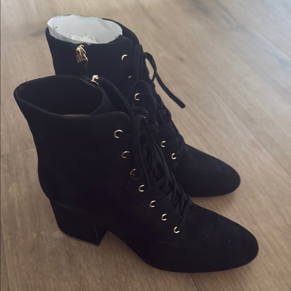 Elegant Black Ankle Boots - lace up, Brand New. J. Crew